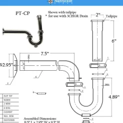 Sale Chrome P-Trap for Bathroom and Utility Drains Laundry & Utility Sinks