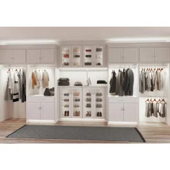Closet Rod with Integrated LED Light in White Closet & Storage