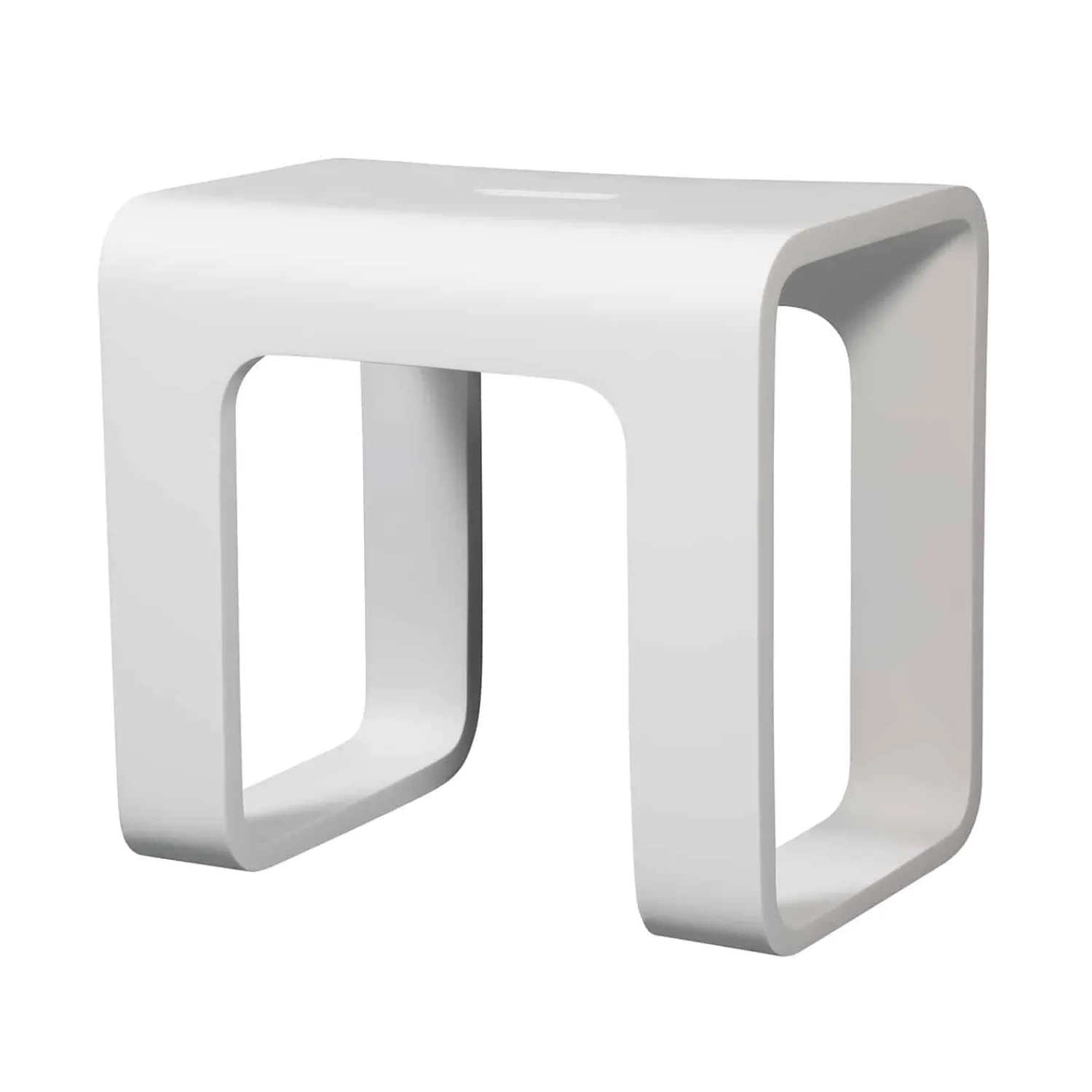 Hot Cube Bathroom Stool in Composite Matte White Shower Seats