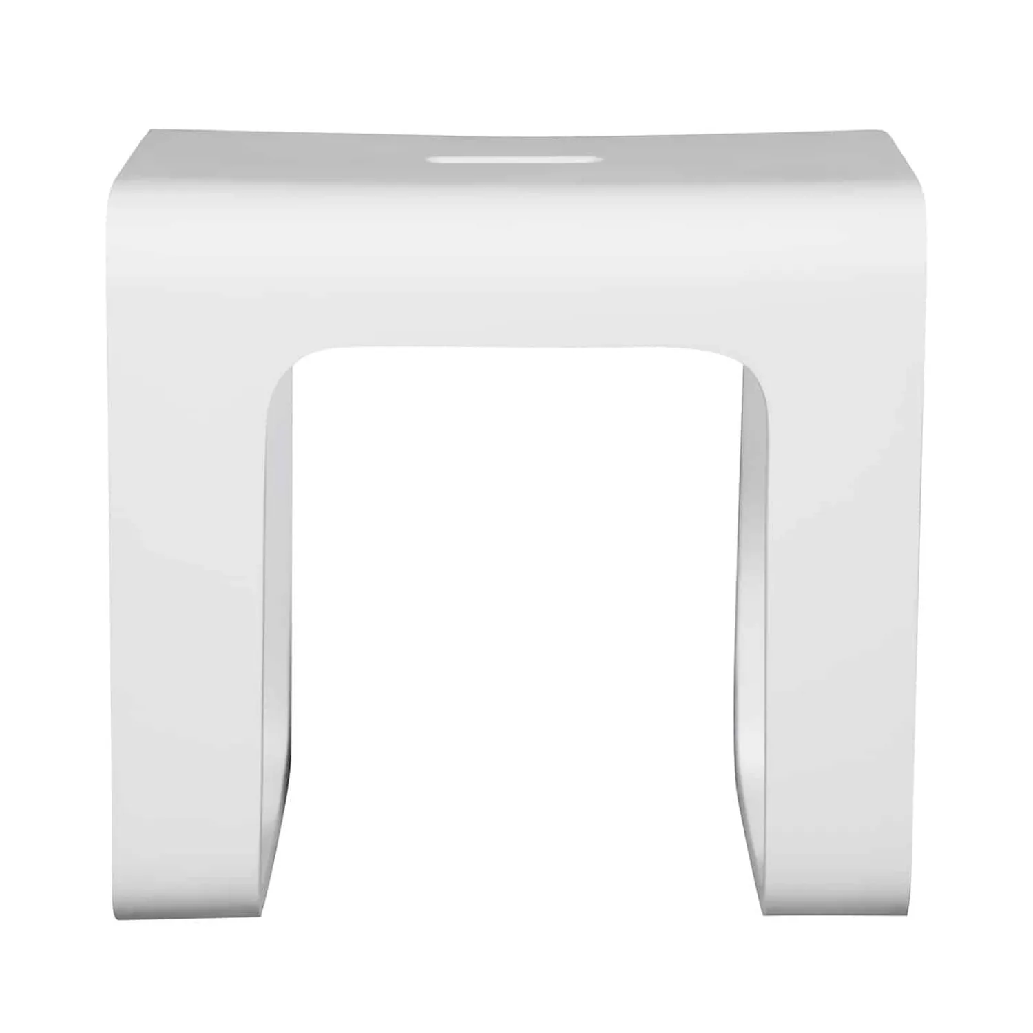 Hot Cube Bathroom Stool in Composite Matte White Shower Seats