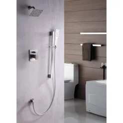 Discount Dawn Acadia Square Series Shower Combo Set Wall Mounted Rainhead with Slide Bar Handheld Shower Shower Systems