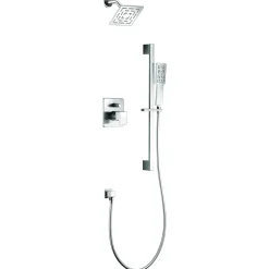 Discount Dawn Acadia Square Series Shower Combo Set Wall Mounted Rainhead with Slide Bar Handheld Shower Shower Systems