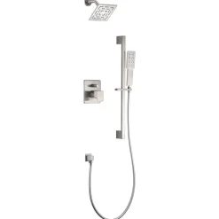 Discount Dawn Acadia Square Series Shower Combo Set Wall Mounted Rainhead with Slide Bar Handheld Shower Shower Systems