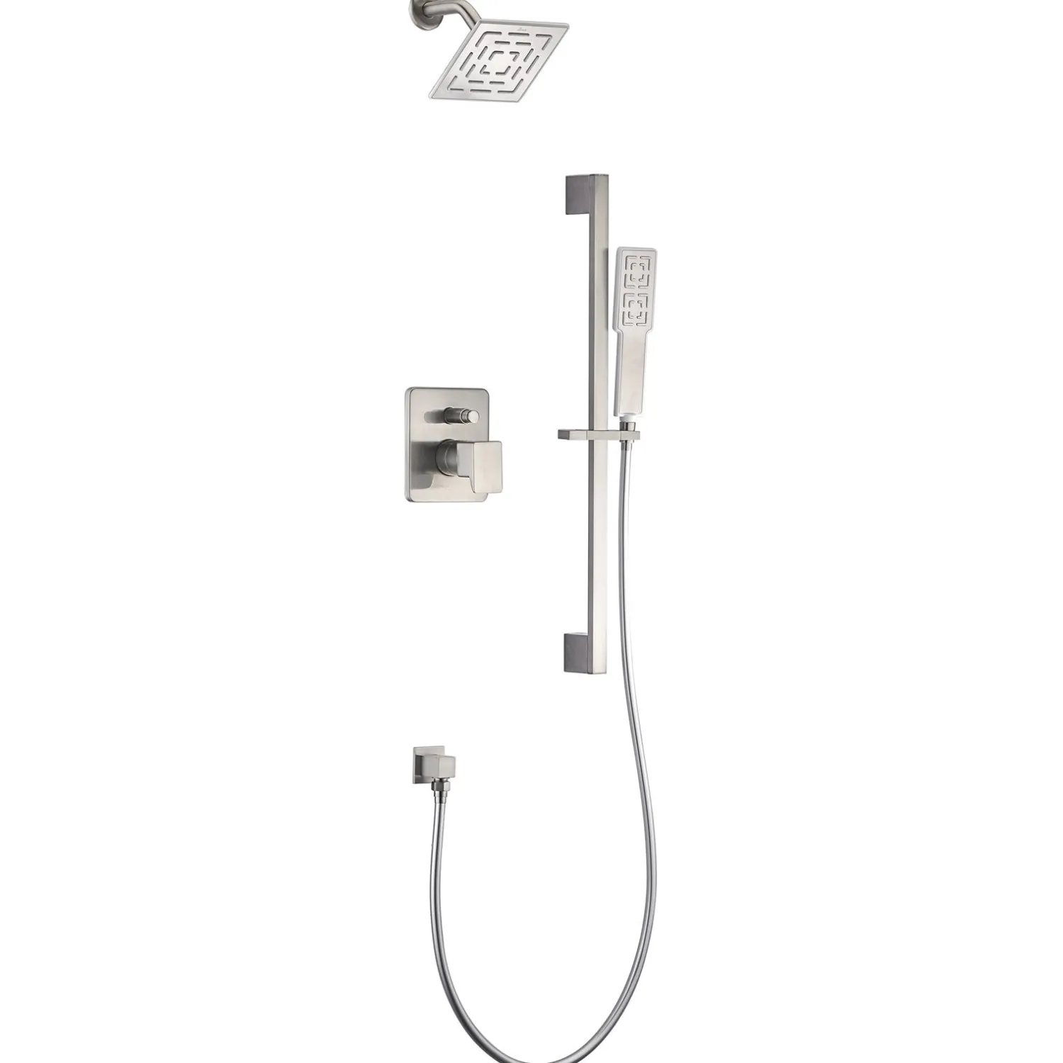 Discount Dawn Acadia Square Series Shower Combo Set Wall Mounted Rainhead with Slide Bar Handheld Shower Shower Systems