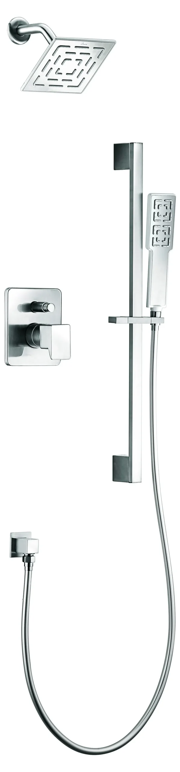 Discount Dawn Acadia Square Series Shower Combo Set Wall Mounted Rainhead with Slide Bar Handheld Shower Shower Systems