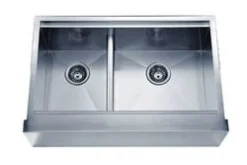Clearance Dawn DAF3321L 33" Double Bowl Apron Front Stainless Steel Sink Stainless Steel Sinks|Double Bowl Sinks