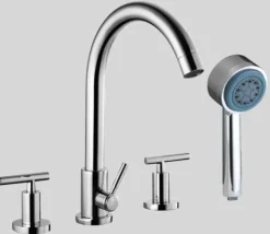 Online Dawn D162503 4-Hole Tub Filler with Personal Handshower and Lever Handles Tub Faucets