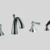 Outlet Dawn DS122119 4-Hole Tub Filler with Personal Handshower & Lever Handles Tub Faucets
