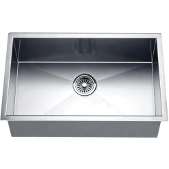 Clearance Dawn DSQ241607 Undermount Square Corner Single Bowl Sink Stainless Steel Sinks|Single Bowl Sinks