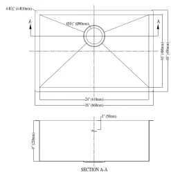 Dawn DSQ241609 Undermount Square Corner Single Bowl Sink Stainless Steel Sinks|Single Bowl Sinks