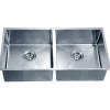 Best Dawn 35" Equal Double Bowl Undermount Kitchen Sink, with Small Radius Corners Stainless Steel Sinks|Double Bowl Sinks