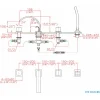 New Dawn 4-Hole Tub Filler with Personal Handshower, Square Handles and Sheetflow Spout Tub Faucets