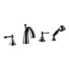 Best Dawn 4-Hole Tub Filler with Personal Handshower in Chrome and Lever Handles Tub Faucets