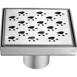 Outlet Dawn LMU050504 Memuru River Series - Square Shower Drain 5"L (Stamping technique & press in the base) Shower Drains