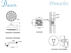 Best Dawn Pinnacles Series Shower Combo Set Wall Mounted Showerhead with Trim Shower Sets