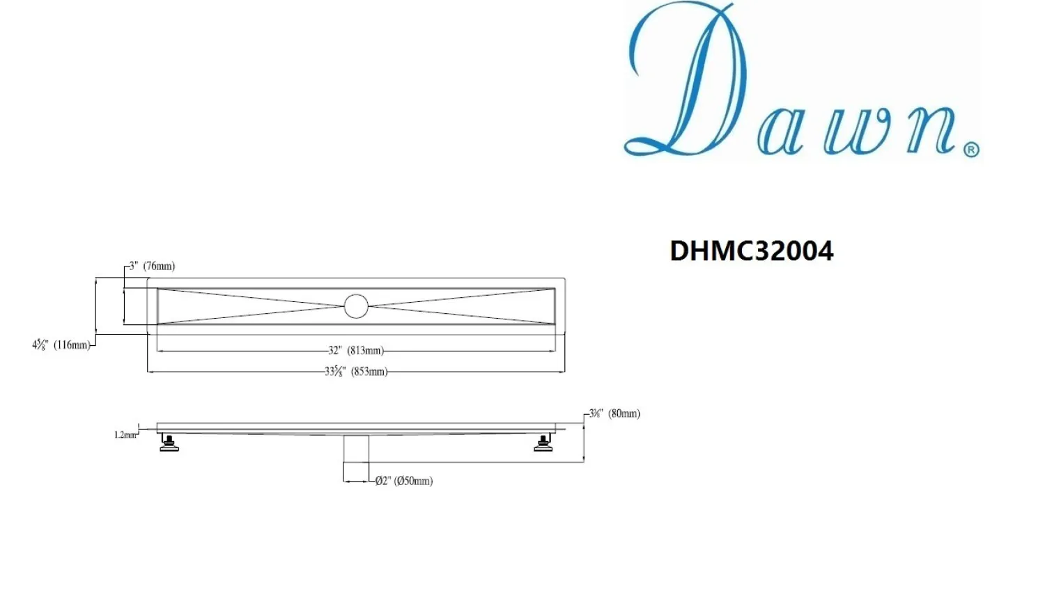 New Dawn Stainless Steel Shower Drain Channel for Hot Mop Shower Drains