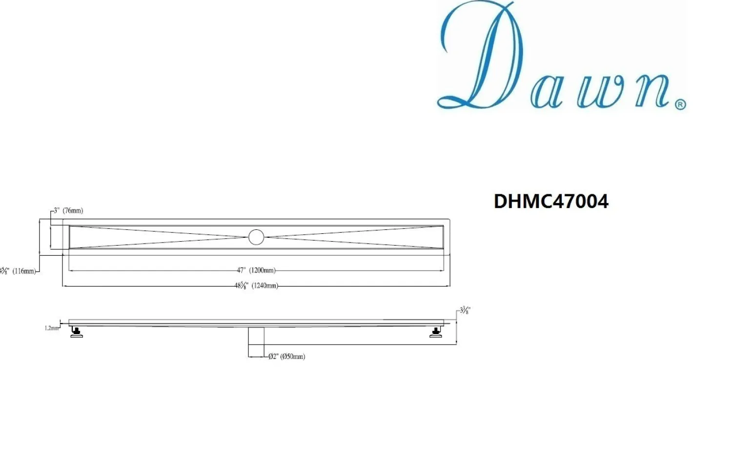 New Dawn Stainless Steel Shower Drain Channel for Hot Mop Shower Drains