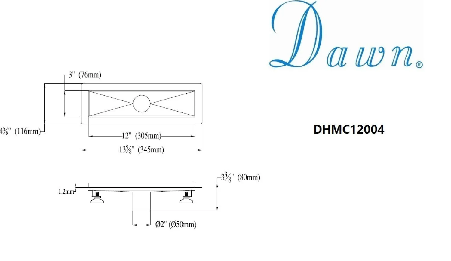 New Dawn Stainless Steel Shower Drain Channel for Hot Mop Shower Drains