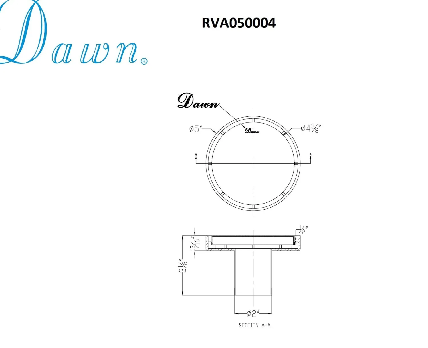 Discount Dawn Volga River Series Round Shower Drain Shower Drains