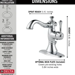 Outlet Cassidy Single Handle Bathroom Faucet Single Hole