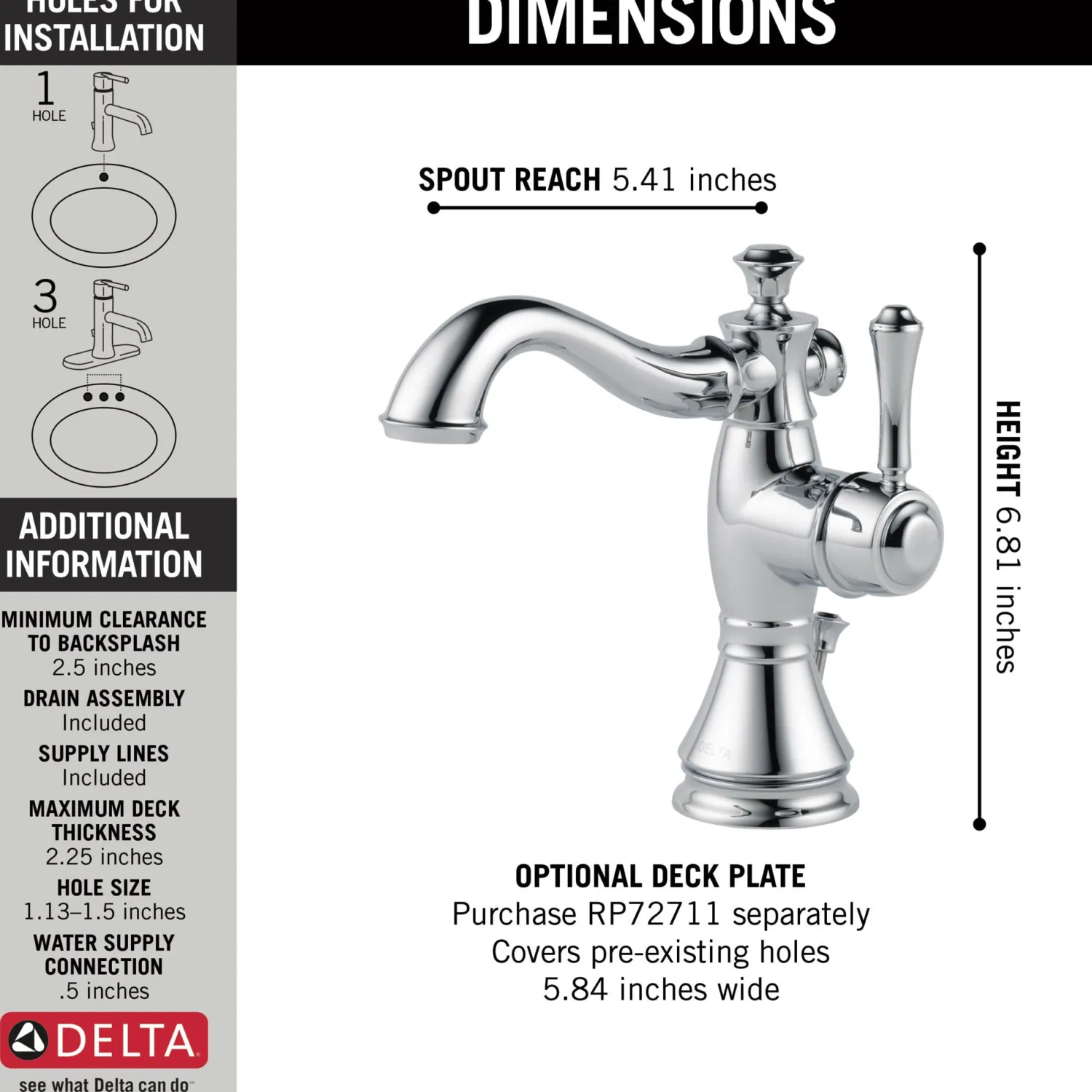 Outlet Cassidy Single Handle Bathroom Faucet Single Hole