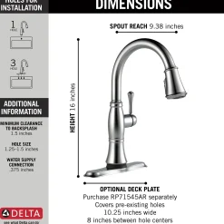 Online Cassidy Single Handle Pull-Down Kitchen Faucet with TouchO and ShieldSpray Touchless, Sensor And Tap Activated Kitchen Faucets