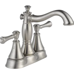 Clearance Cassidy Two Handle Centerset Bathroom Faucet with Metal Pop-Up 4" Center Set