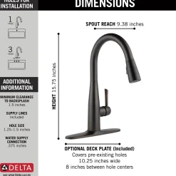 New Essa Single Handle Pull-Down Kitchen Faucet Single Hole