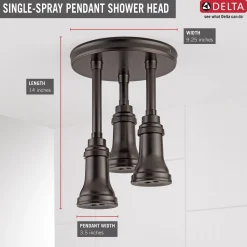 New H2Okinetic Pendant Raincan Shower Head Shower Heads