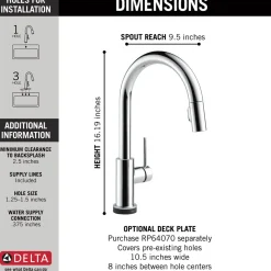 Best Trinsic Single Handle Pull-Down Kitchen Faucet with TouchO Technology Touchless, Sensor And Tap Activated Kitchen Faucets|Single Hole