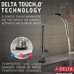 Best Trinsic Single Handle Pull-Down Kitchen Faucet with TouchO Technology Touchless, Sensor And Tap Activated Kitchen Faucets|Single Hole