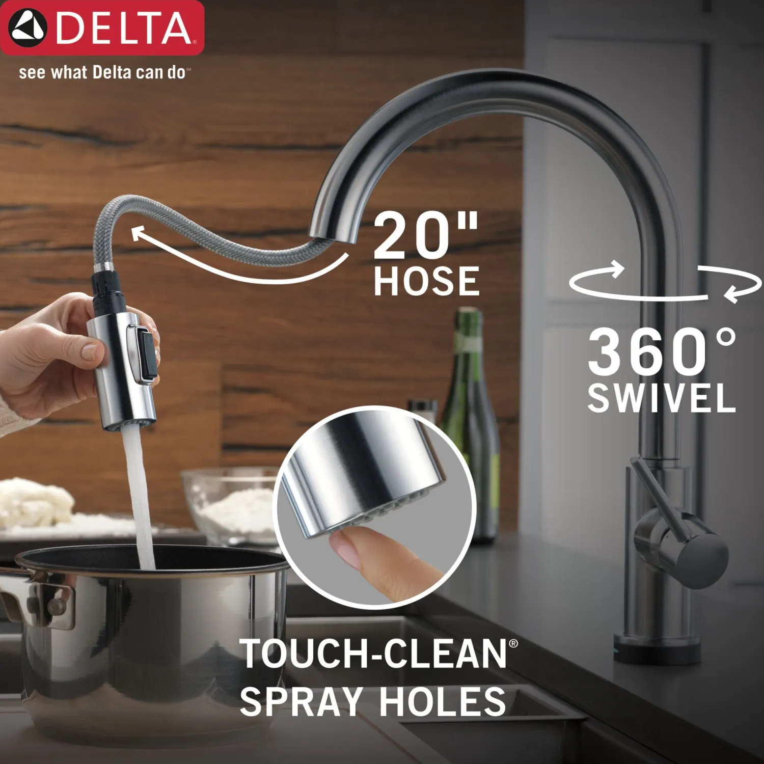 Clearance Trinsic VoiceIQ™ Single-Handle Pull-Down Kitchen Faucet with TouchO Technology Touchless, Sensor And Tap Activated Kitchen Faucets|Single Hole
