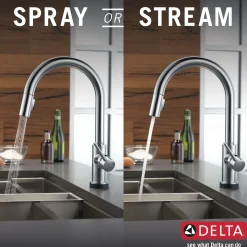 Clearance Trinsic VoiceIQ™ Single-Handle Pull-Down Kitchen Faucet with TouchO Technology Touchless, Sensor And Tap Activated Kitchen Faucets|Single Hole