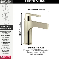Hot Zura Single Handle Bathroom Faucet with Drain in Polished Nickel Single Hole