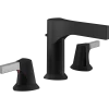 Hot Zura Two Handle Widespread Bathroom Faucet in Chrome and Black 8" Widespread