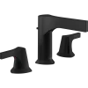 Sale Zura Two Handle Widespread Bathroom Faucet in Matte Black 8" Widespread