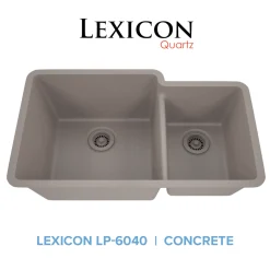 32" Double Bowl 60/40 Quartz Composite Sink Drop-In / Top Mount Sinks|Double Bowl Sinks