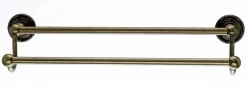New 18" Double Towel Bar With Ribbon & Reed Detail In German Bronze Top Knobs|Towel Bars