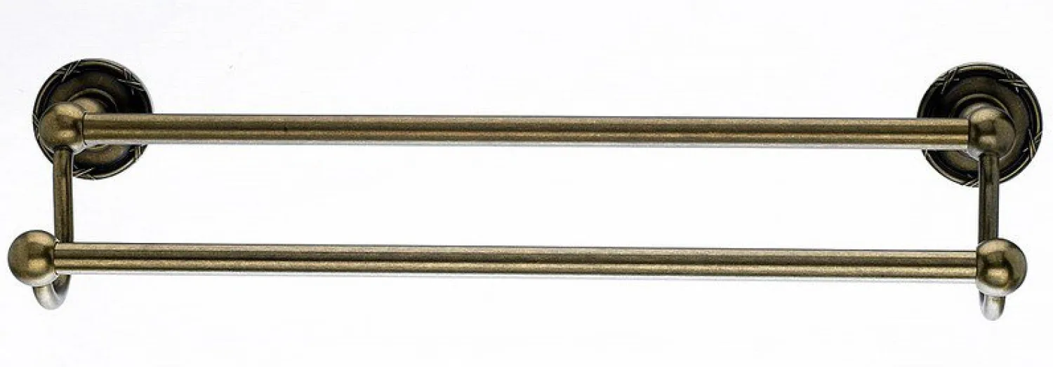 New 18" Double Towel Bar With Ribbon & Reed Detail In German Bronze Top Knobs|Towel Bars