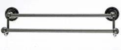 Hot 18" Double Towel Bar With Ribbon & Reed Detail In Antique Pewter Top Knobs|Towel Bars