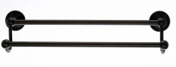 Best 18" Double Towel Bar With Ribbon & Reed Detail In Oil Rubbed Bronze Top Knobs|Towel Bars