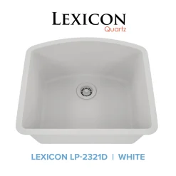 Outlet D-Shaped Quartz Composite Kitchen Sink Single Bowl Sinks|Undermount Sinks