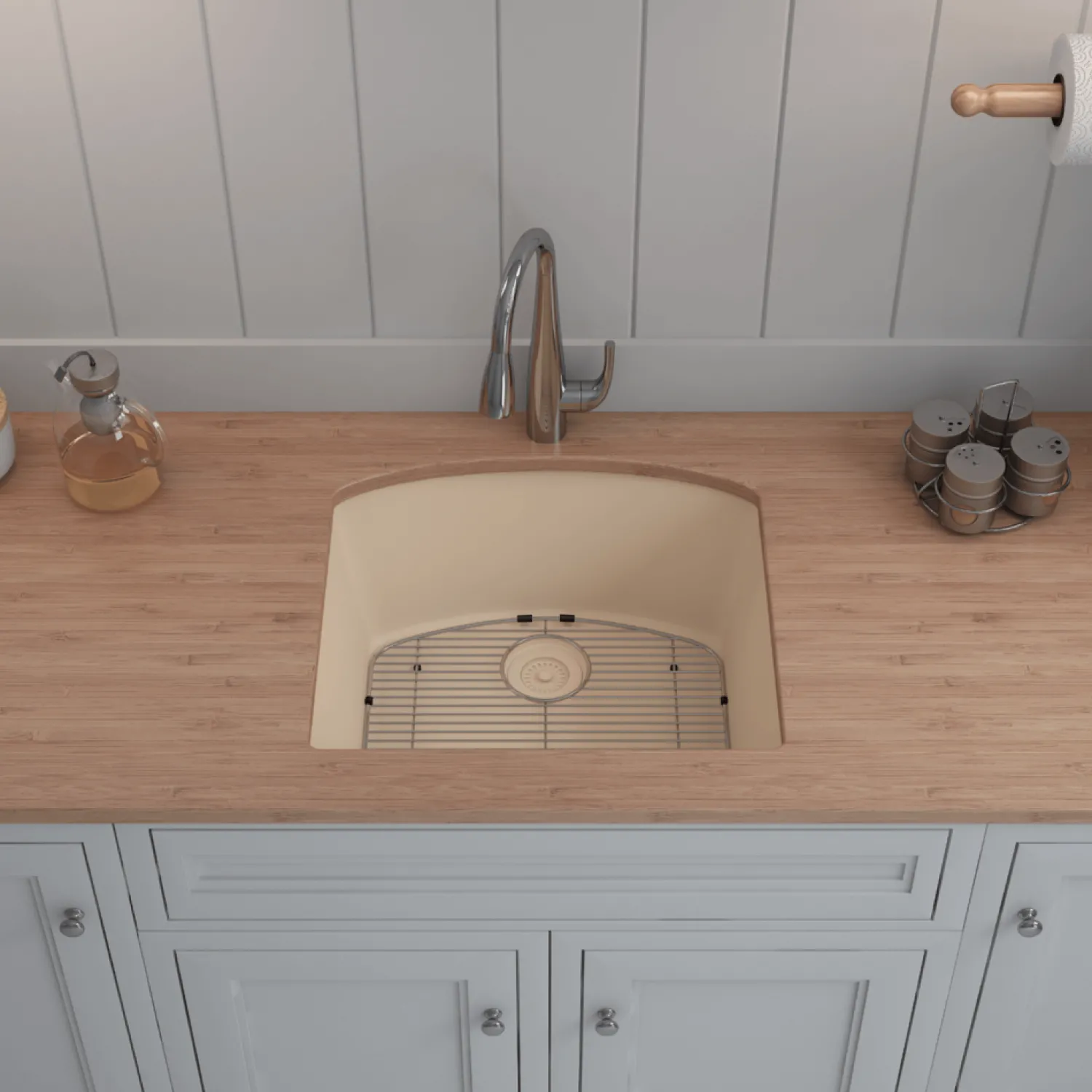 Outlet D-Shaped Quartz Composite Kitchen Sink Single Bowl Sinks|Undermount Sinks