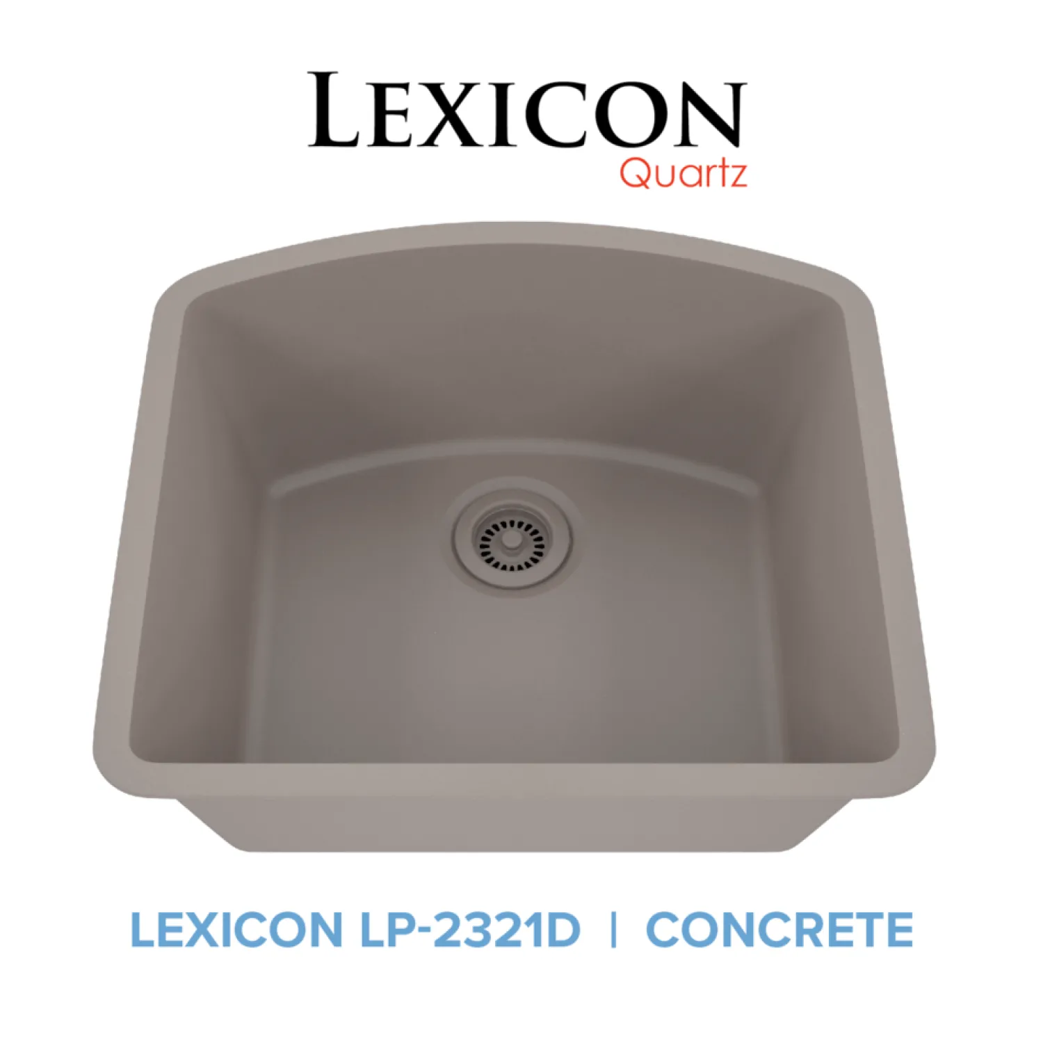 Outlet D-Shaped Quartz Composite Kitchen Sink Single Bowl Sinks|Undermount Sinks