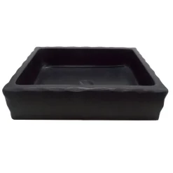 Clearance Antique Rectangular Lava Stone Vessel Sink Honed Above Counter / Vessel Sinks