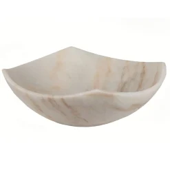 Online Arched Edges Bowl Sink - Honed White Marble Above Counter / Vessel Sinks