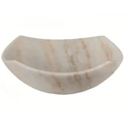 Online Arched Edges Bowl Sink - Honed White Marble Above Counter / Vessel Sinks