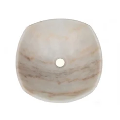 Online Arched Edges Bowl Sink - Honed White Marble Above Counter / Vessel Sinks