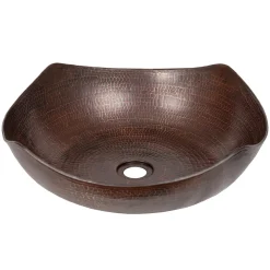 Discount Arched Edges Copper Vessel Sink - Antique Dark Copper Above Counter / Vessel Sinks