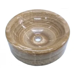 Best Barrel Vessel Sink - Brown Onyx Polished Above Counter / Vessel Sinks